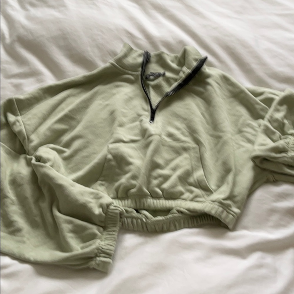 Crop quarter zip sweatshirt